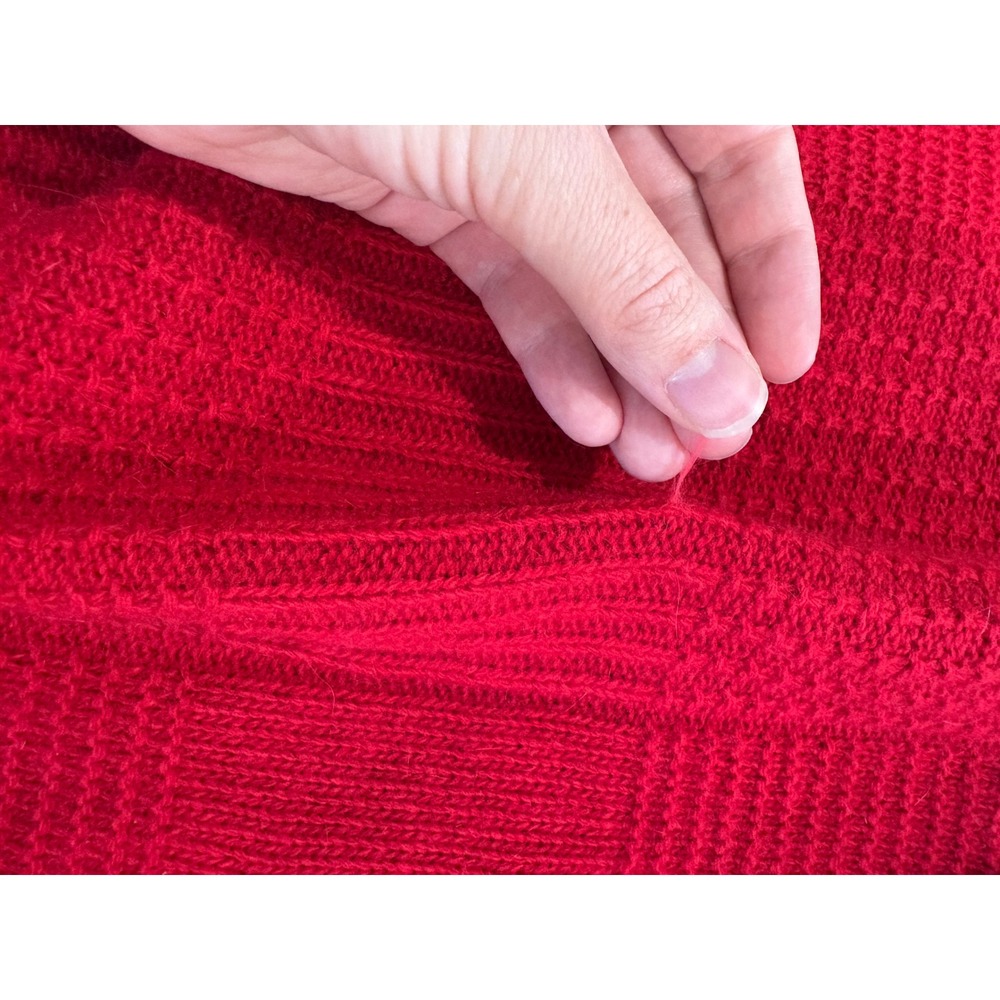 Coldwater Creek Red Lambswool Angora Blend Open Front Cardigan Sweater Large 14 - Picture 7 of 7